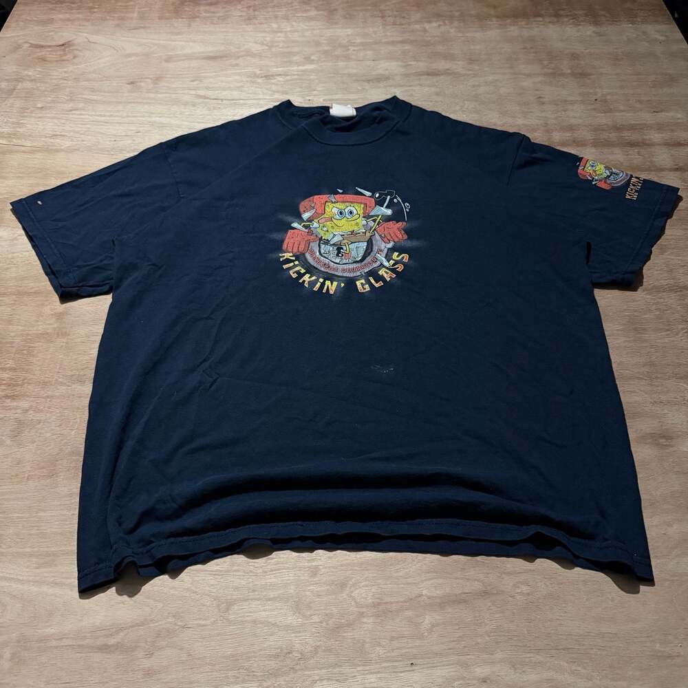 Vintage Y2K SpongeBob Kickin’ Glass Nickelodeon Graphic T Shirt XL